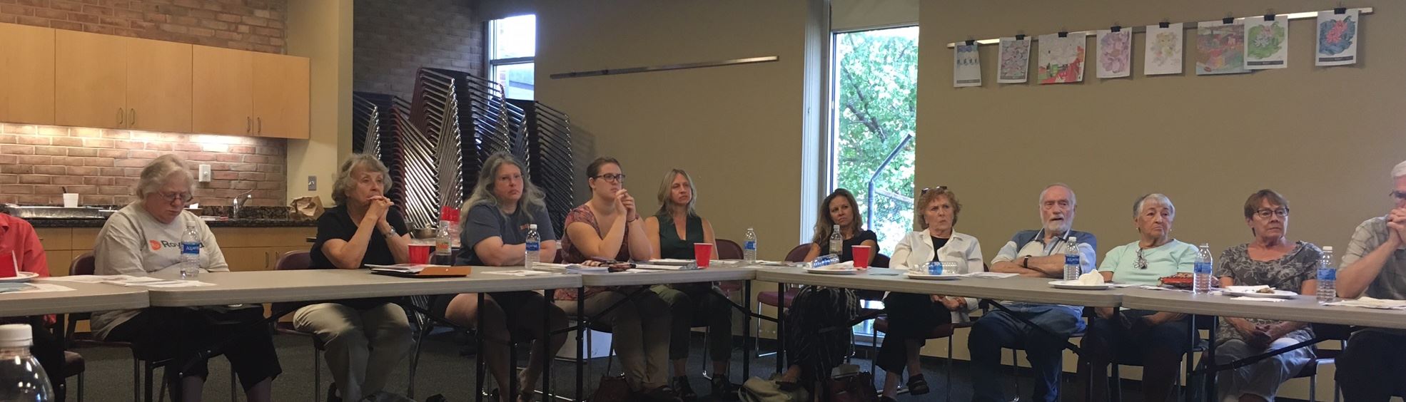 Image of the Inter Club Council listening to the presentation in the library auditorium.