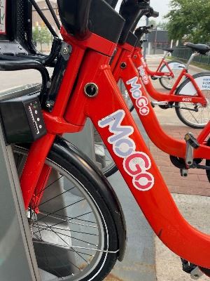 MoGo Bikes docking station on S Troy Street.