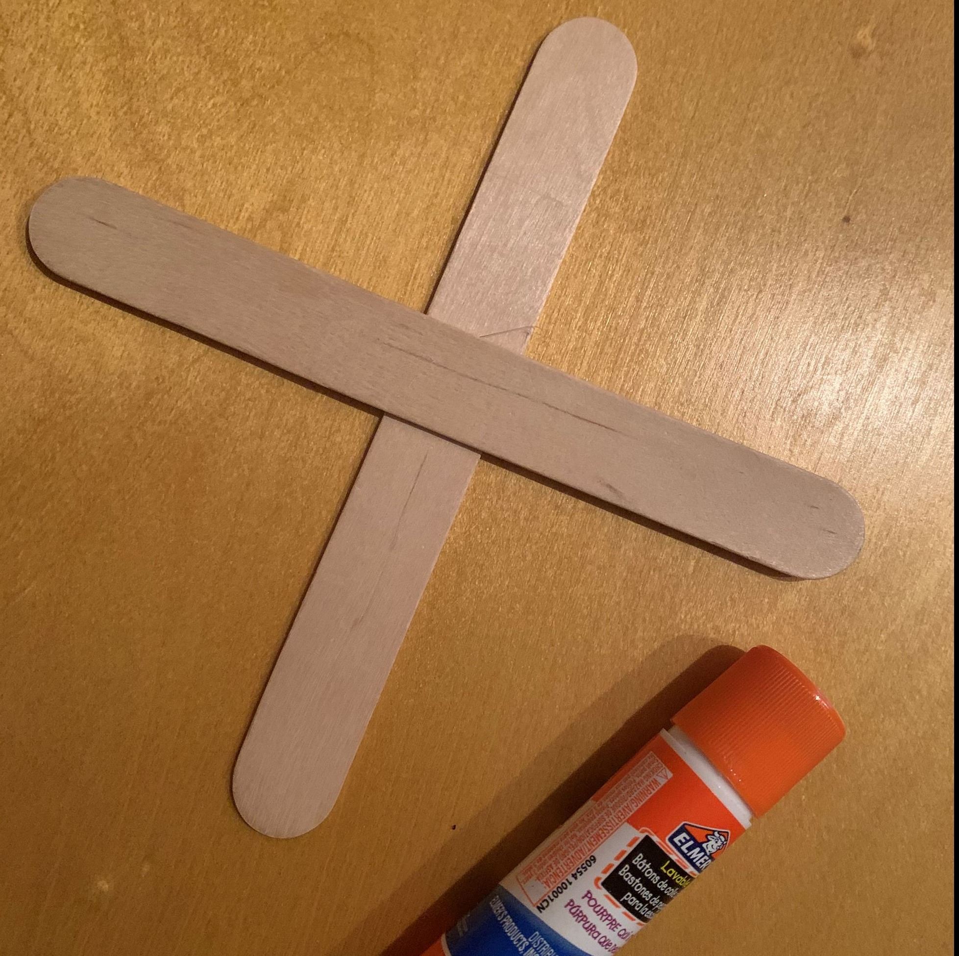 Glue together popsicle sticks